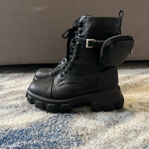 Black combat boots